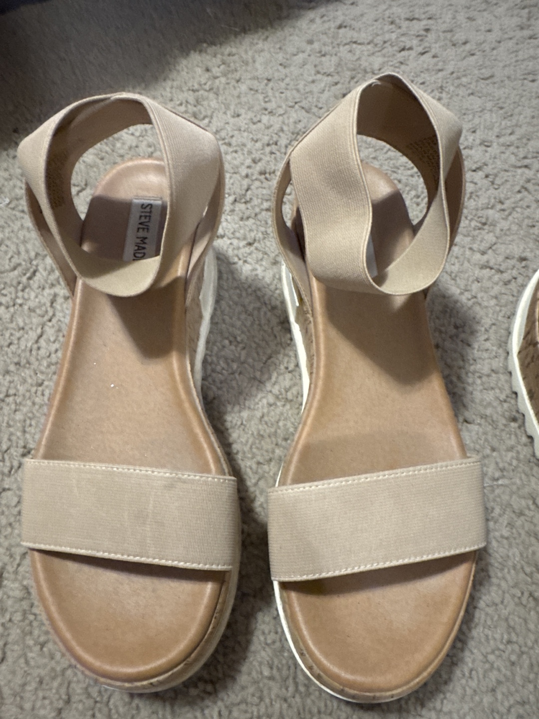 Size 8 Steve Madden Beige Cork Platform Sandals