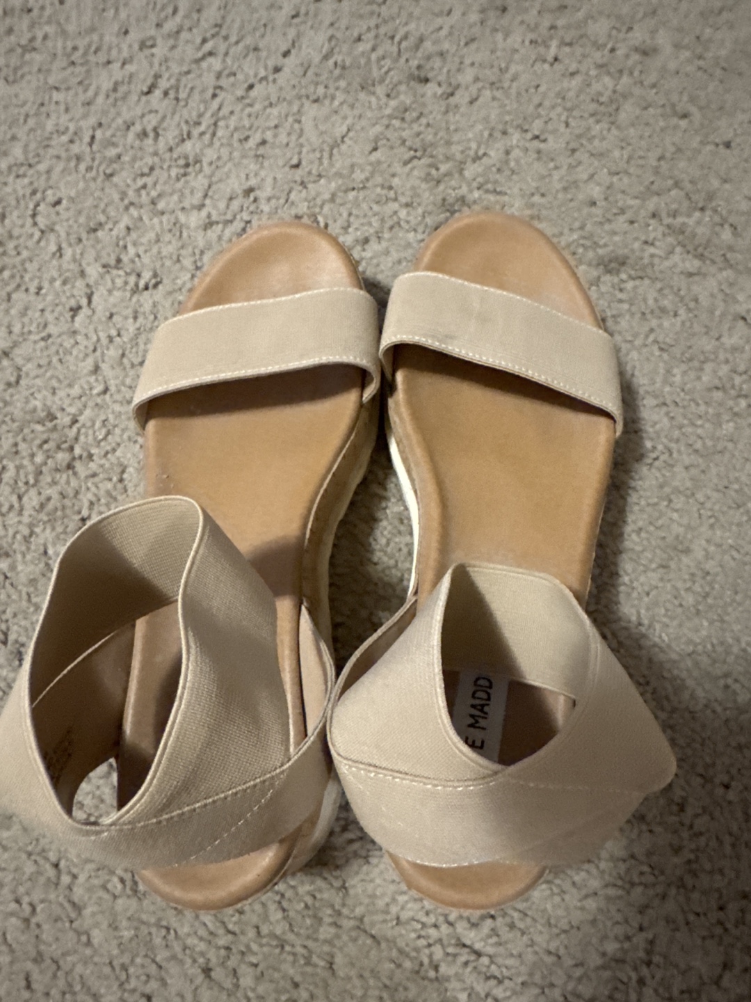 Size 8 Steve Madden Beige Cork Platform Sandals - photo 3