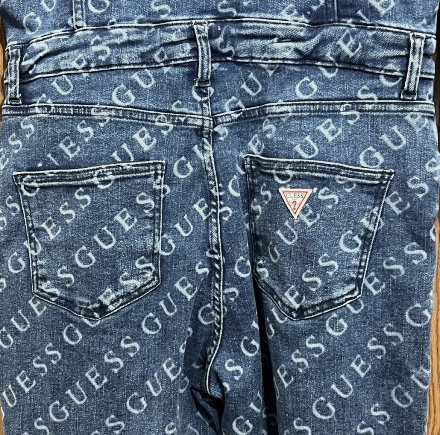 Guess Lorena Logo Denim Jumpsuit - Medium Wash image indicator(6)