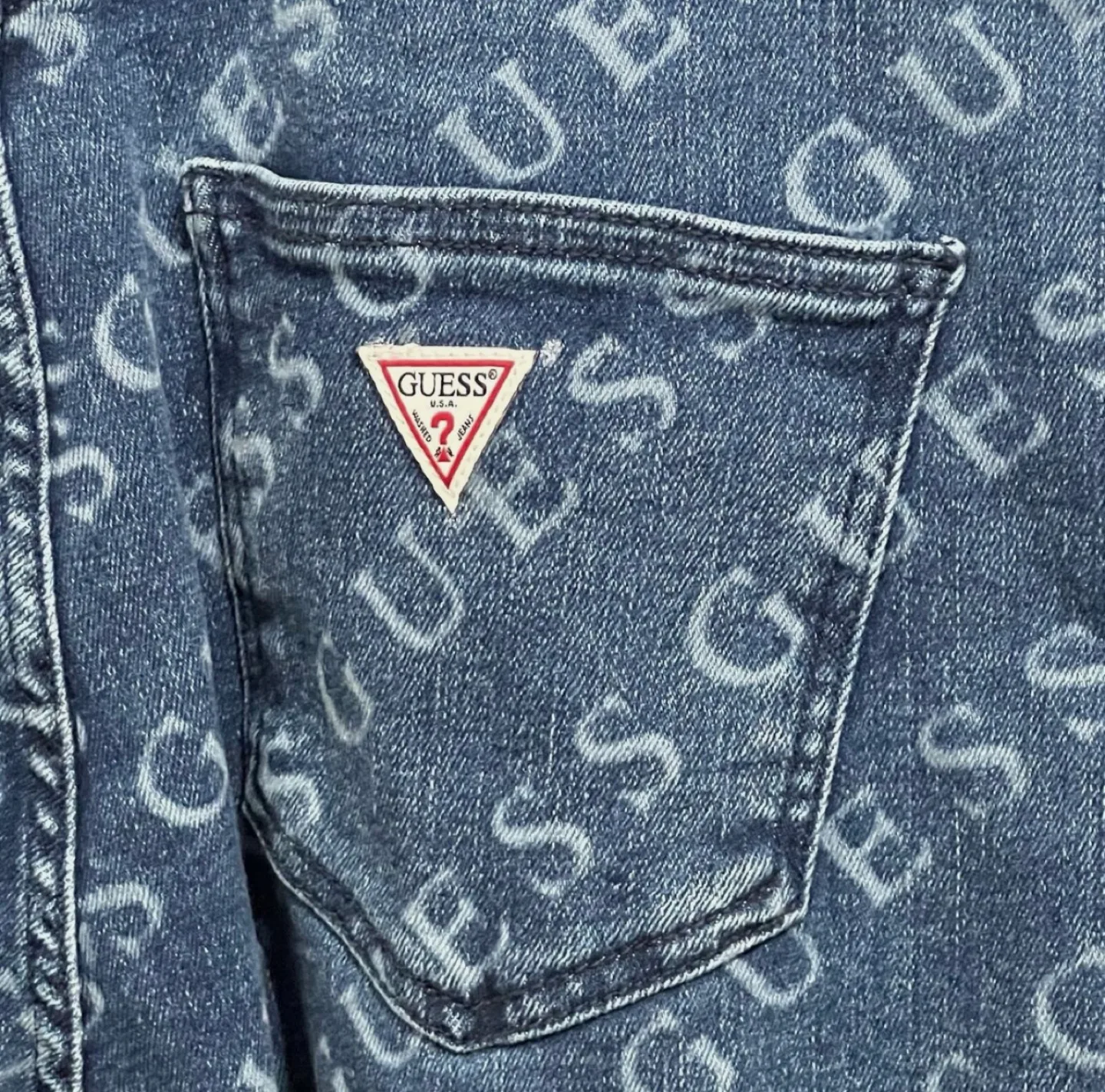 Guess Lorena Logo Denim Jumpsuit - Medium Wash image indicator(7)