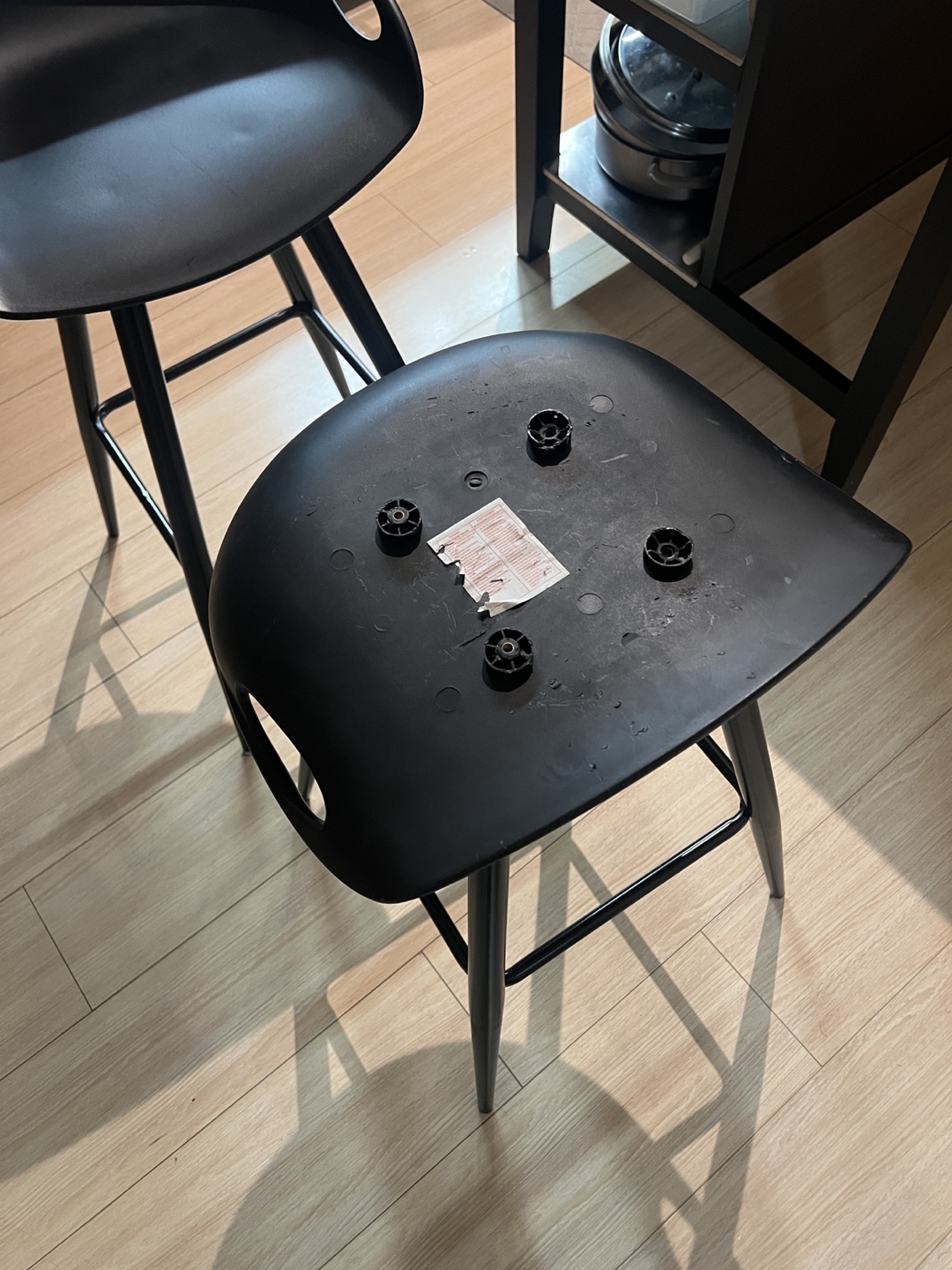 Black Bar Height Stools (Two) - photo 2