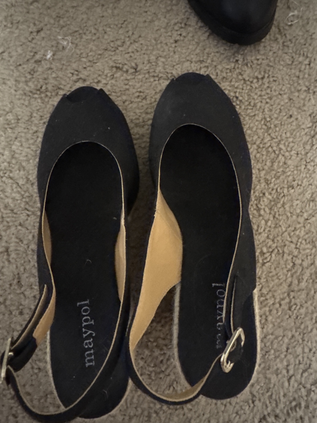 Never worn Black Espadrille Wedge Sandals