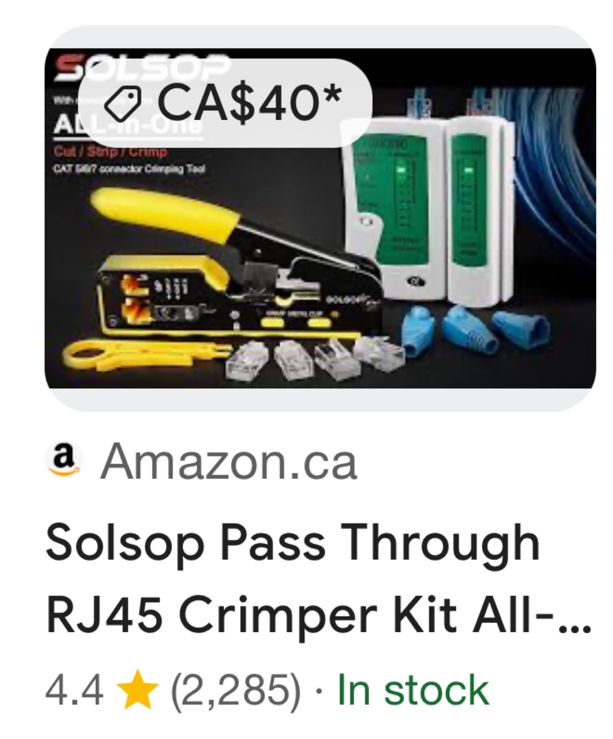 Solsop RJ45 Crimper Kit with Network Cable Tester - photo 4