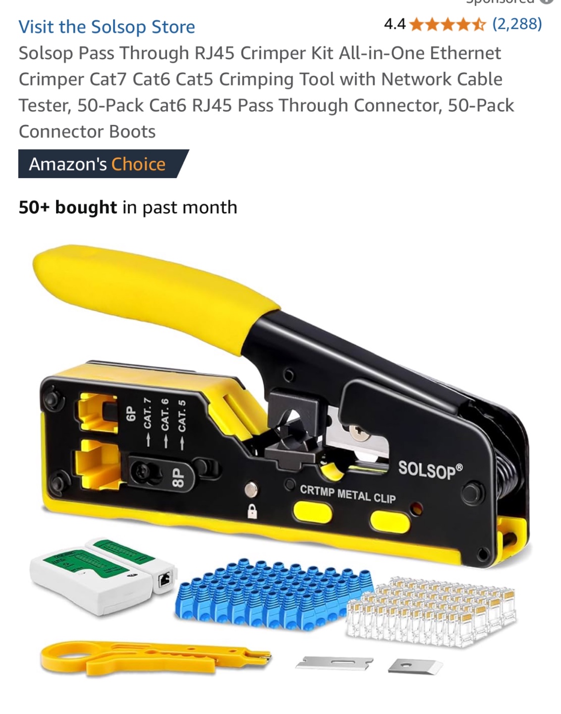 Solsop RJ45 Crimper Kit with Network Cable Tester - photo 5