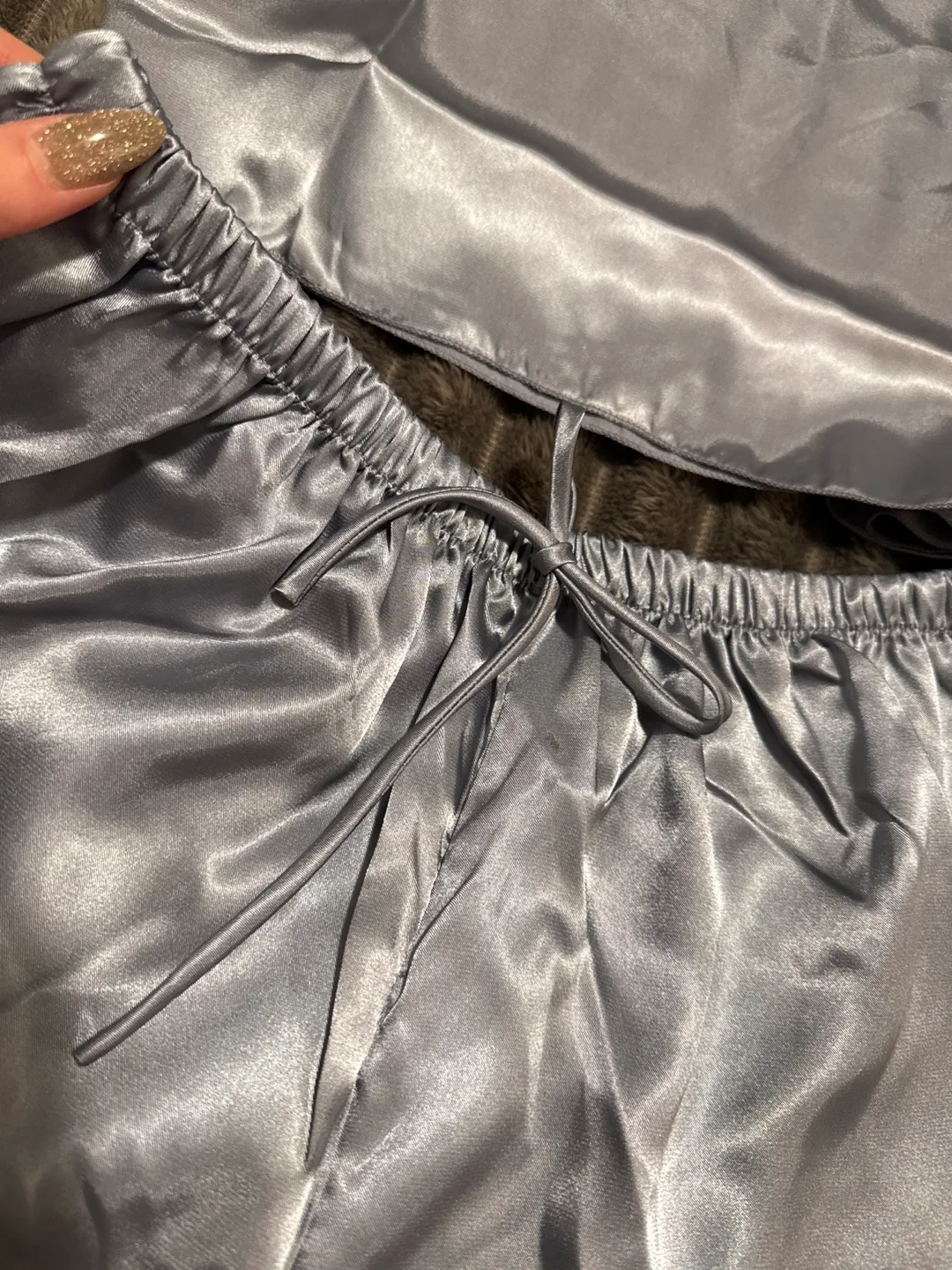 Silver Satin Pajama Set image indicator(2)