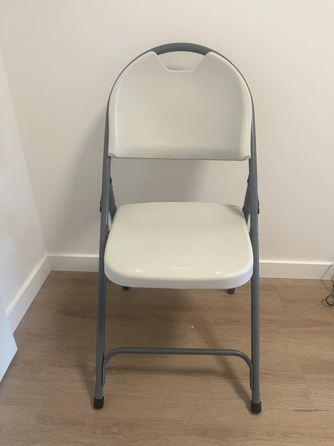 White and Grey Folding Chair