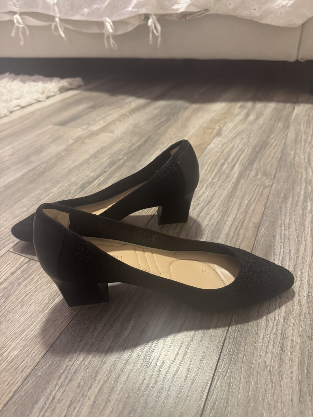 Adrienne Vittadini Black Knit Block Heel Pumps - photo 4