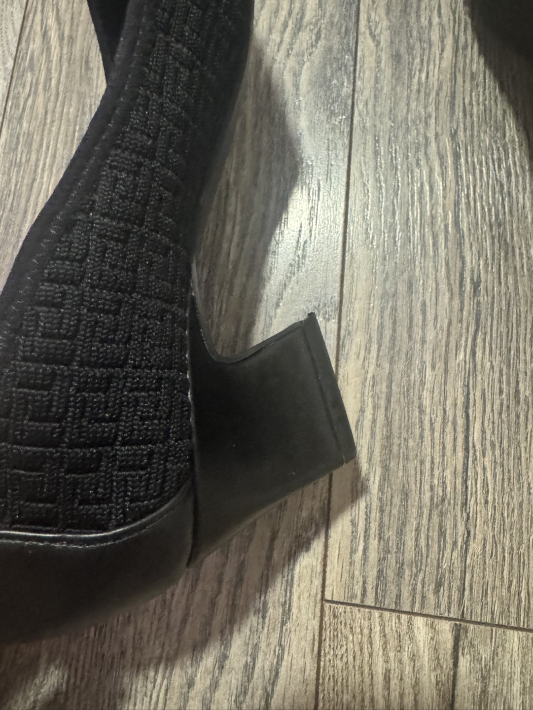 Adrienne Vittadini Black Knit Block Heel Pumps
