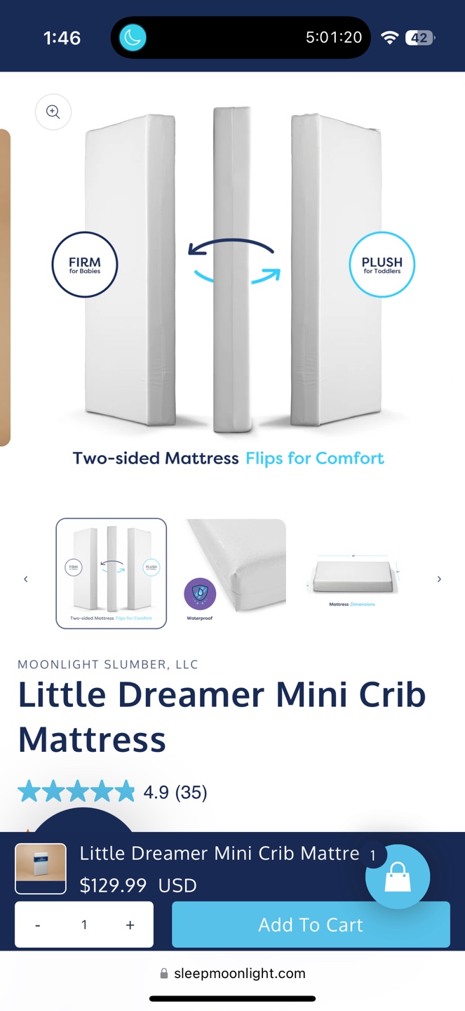 Convertible Foldable Mini Crib with Mattress - photo 4