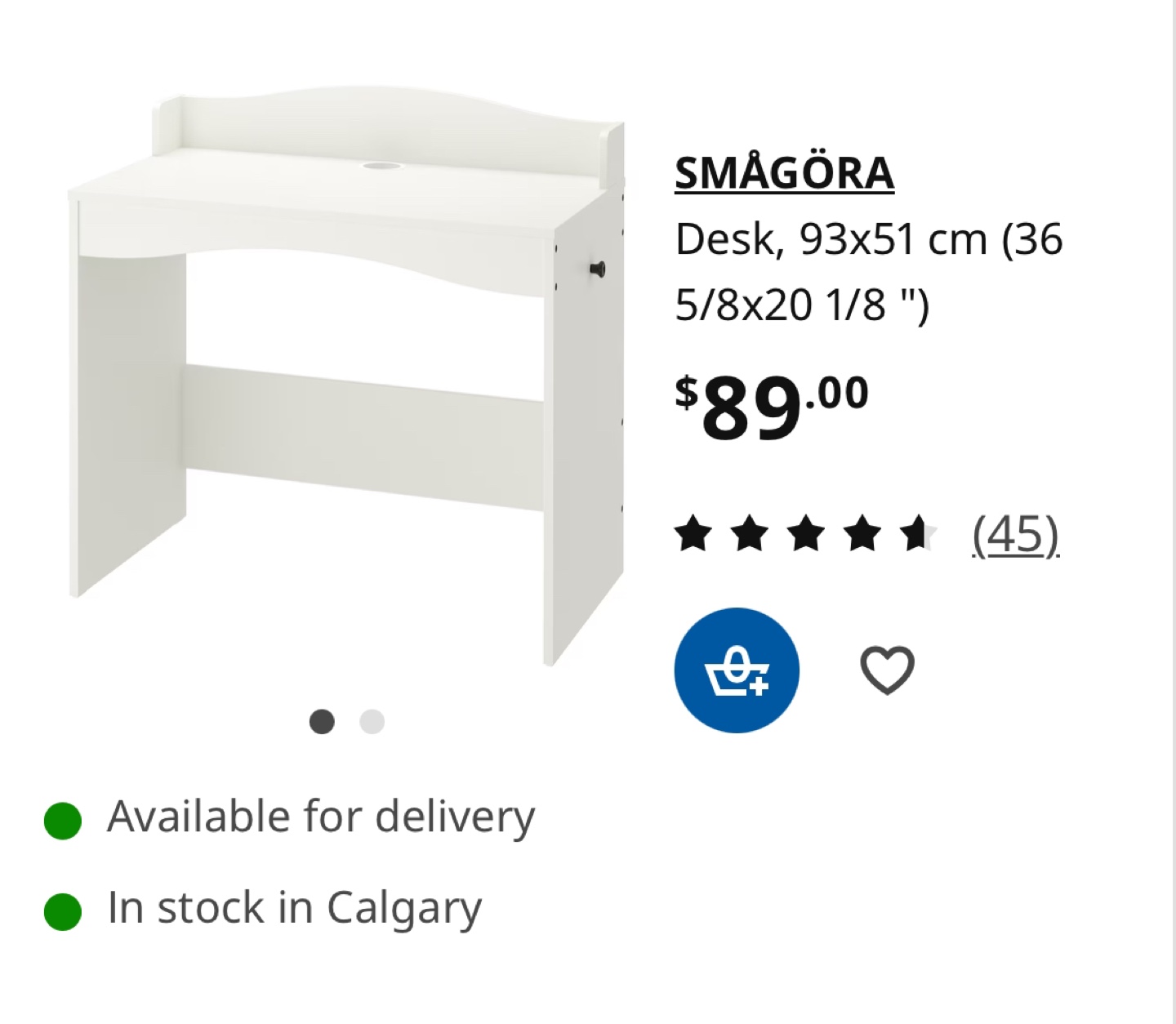 Two IKEA SMÅGÖRA White Desks - photo 5