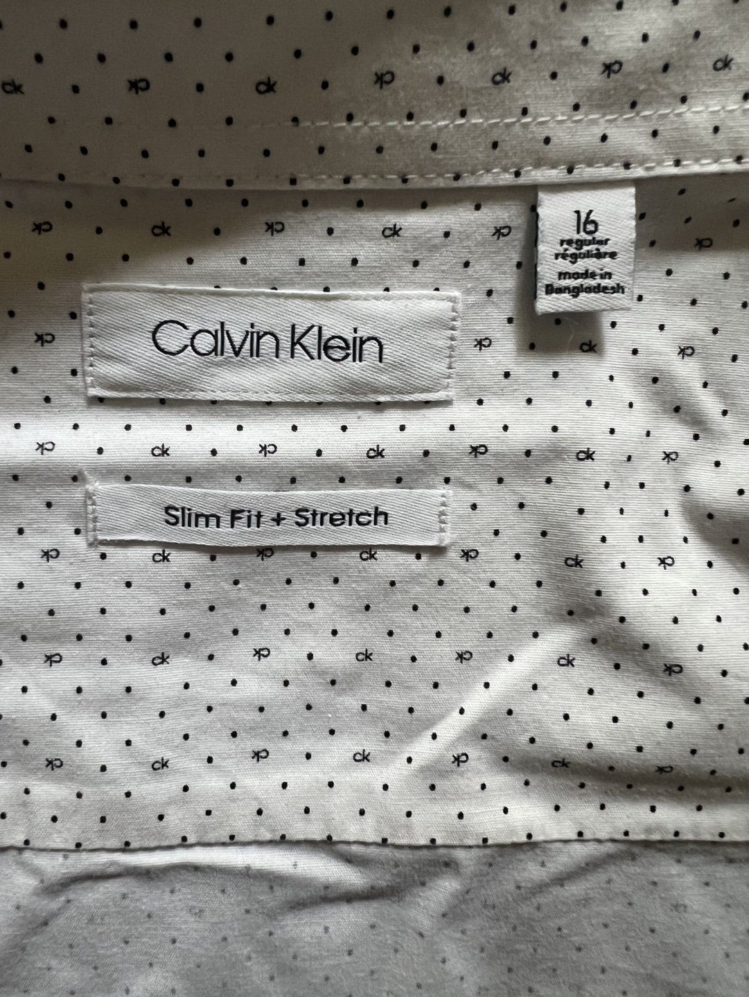 Calvin Klein Men's Size 16 Slim Fit Stretch Dress Shirt - photo 2