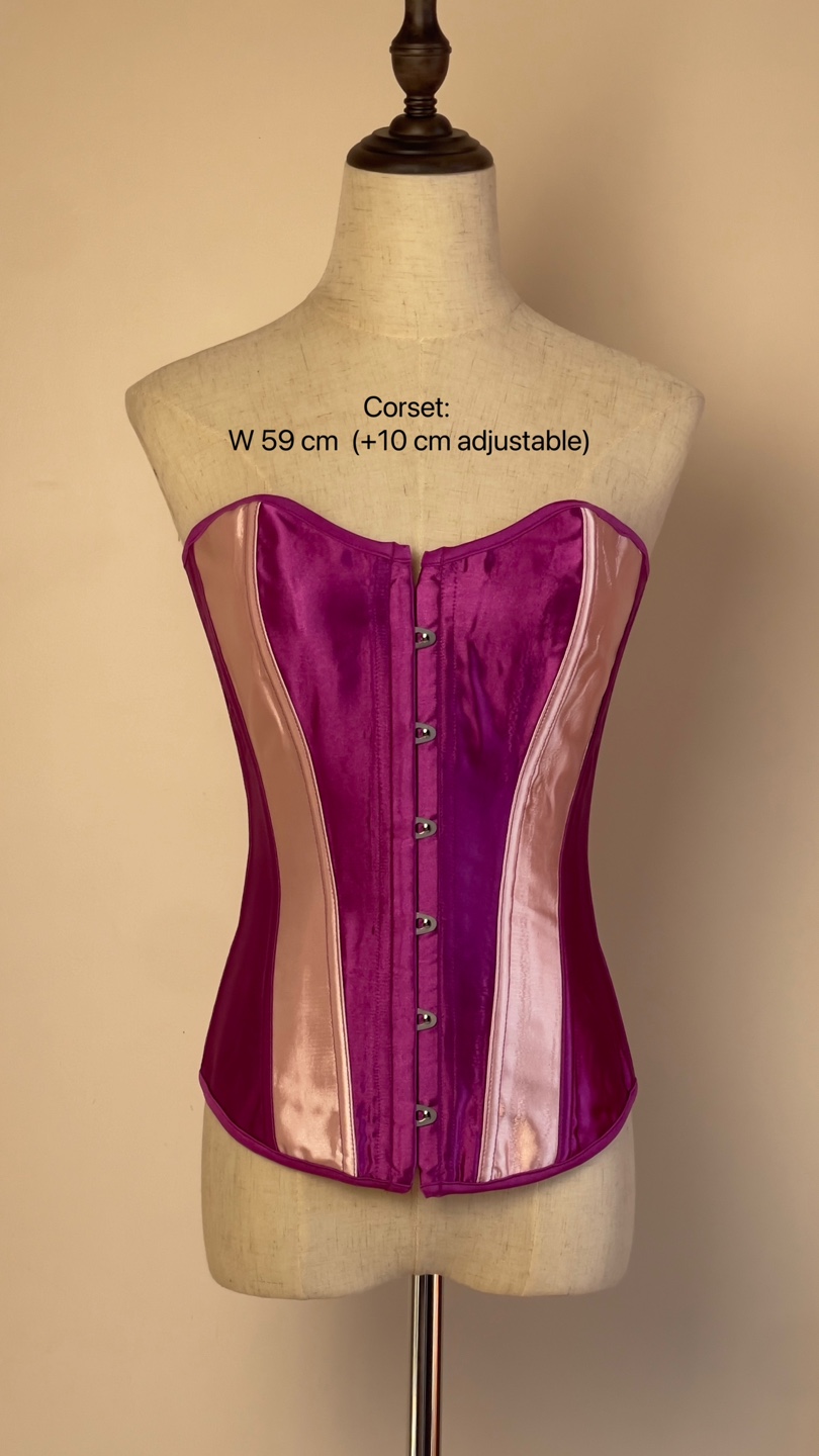Purple and Pink Satin Corset