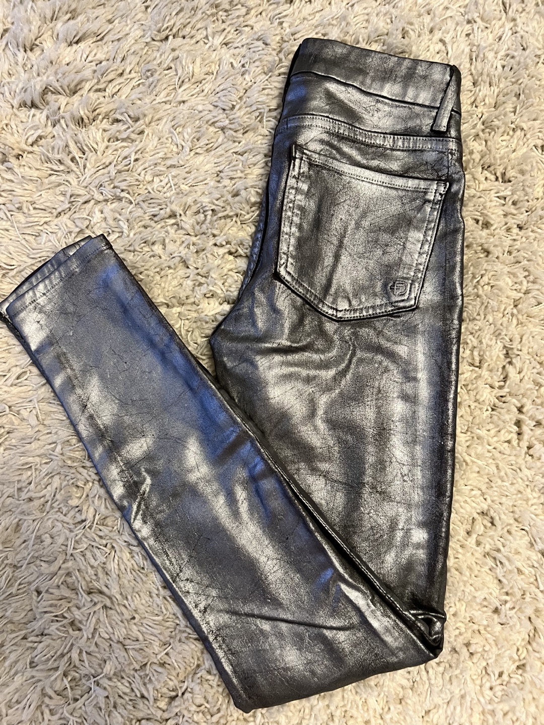 Silver Metallic Skinny Jeans - photo 3