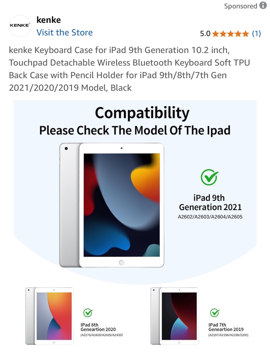Kenke iPad Keyboard Case for 9th/8th/7th Gen - photo 3