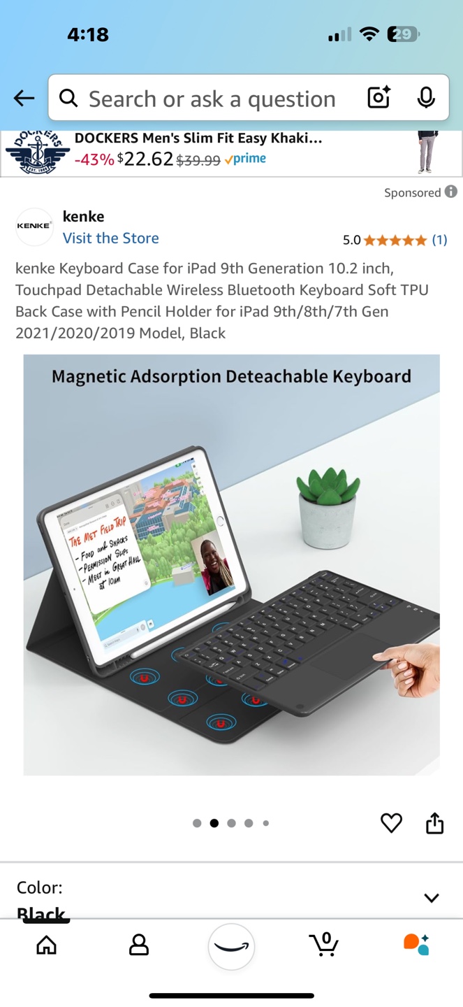 Kenke iPad Keyboard Case for 9th/8th/7th Gen