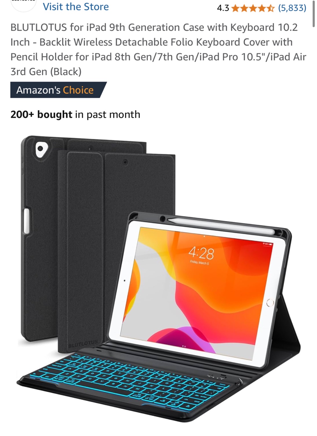 BLUTLOTUS iPad Keyboard Case - Black - photo 2