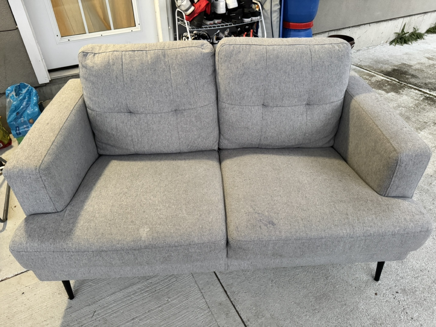 Grey Two-Seater Sofa