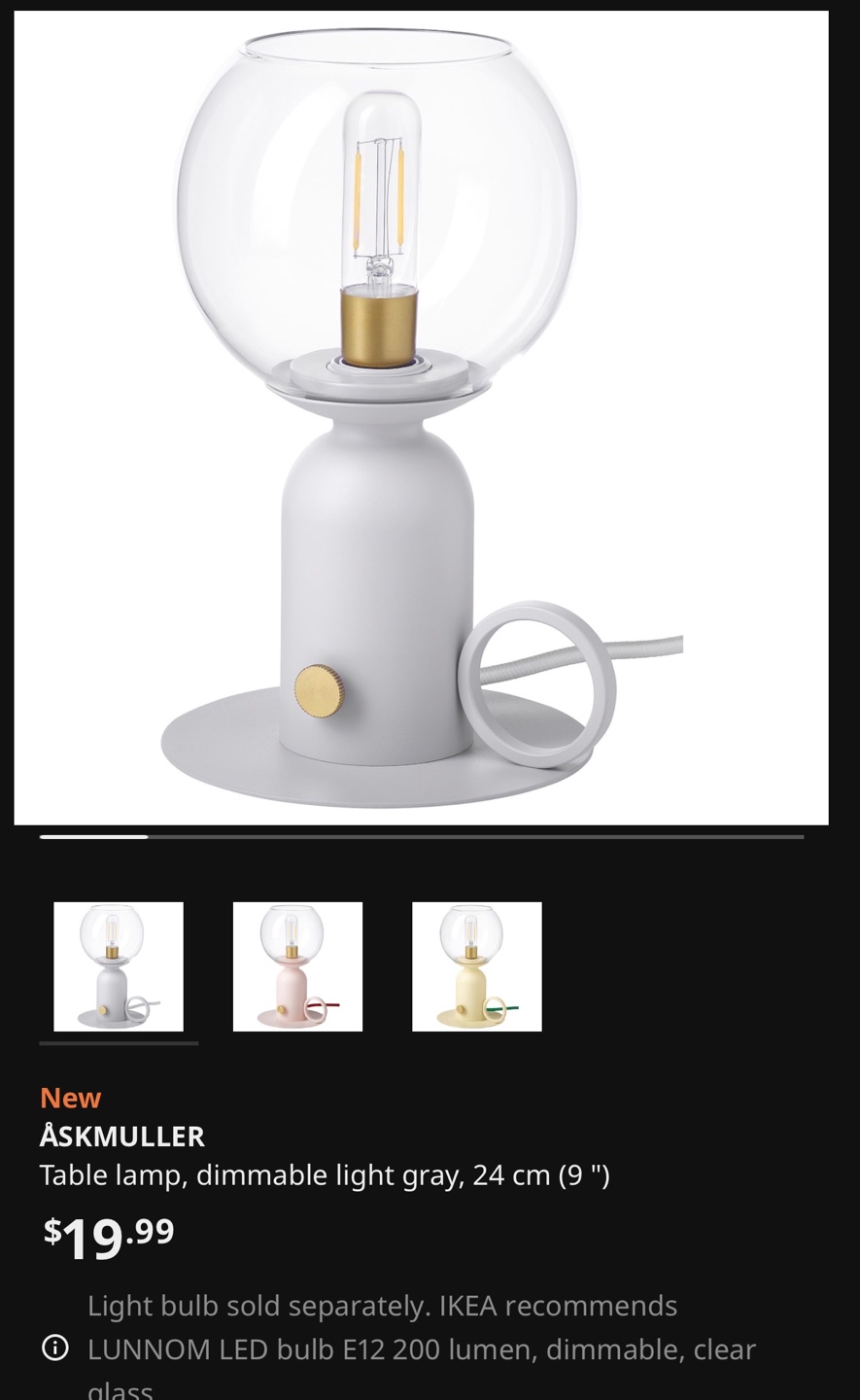 Pair of IKEA ASKMOLLER Table Lamps - photo 2