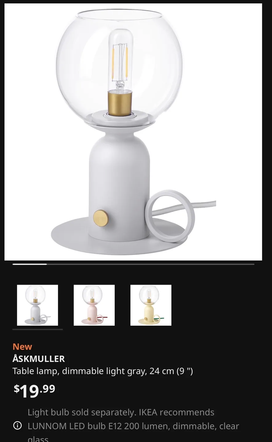 Pair of IKEA ASKMOLLER Table Lamps image indicator(2)