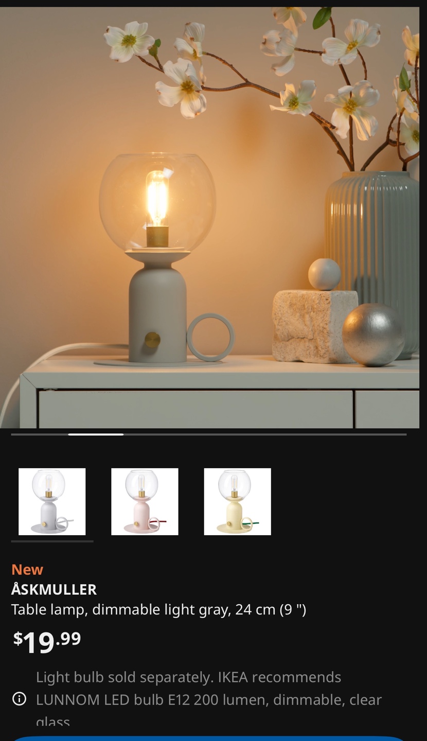 Pair of IKEA ASKMOLLER Table Lamps