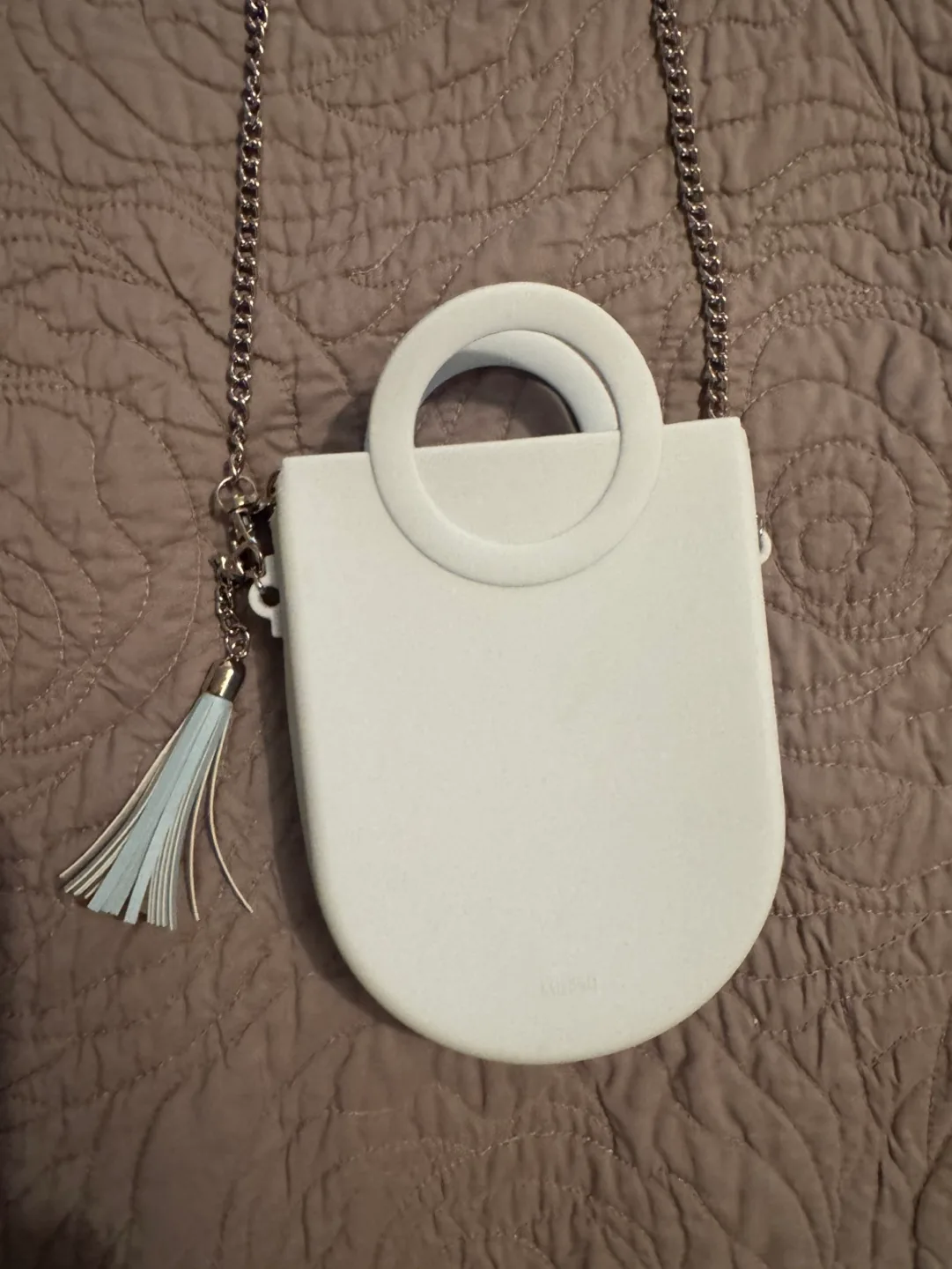 Adorable Mini Light Blue Baguette Bag with Chain Strap image indicator(2)