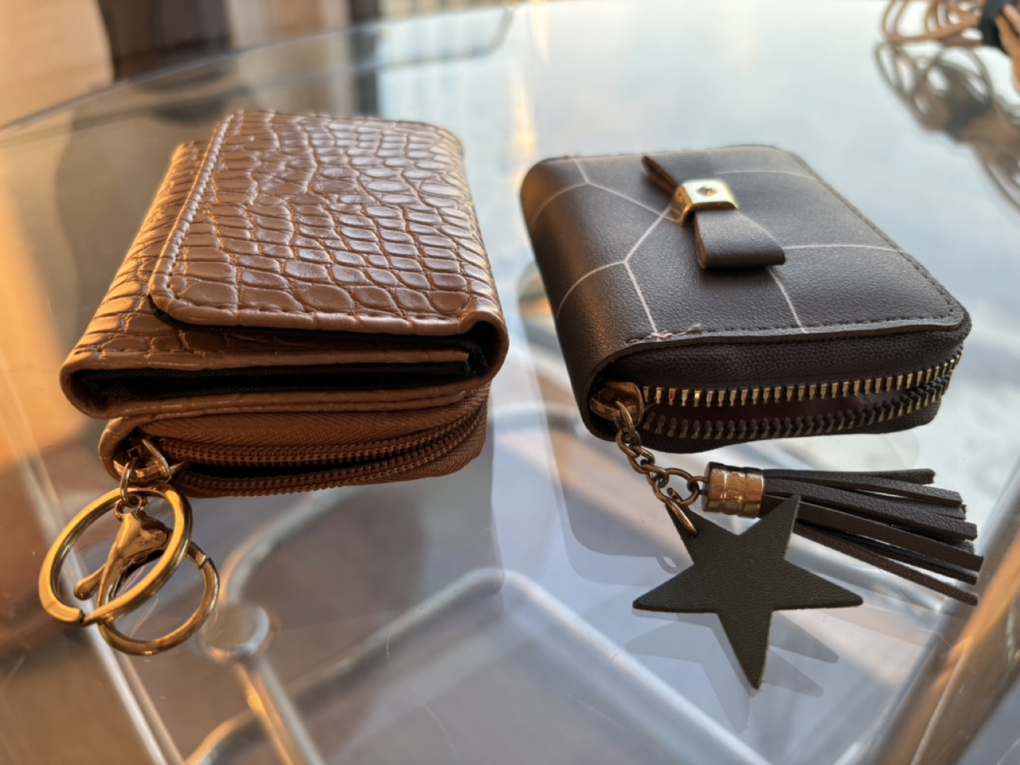 2 small zipper wallets