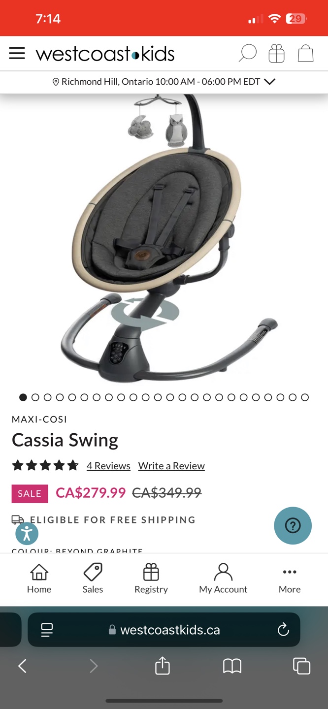 Maxi-Cosi Cassia Swing - Gently Used