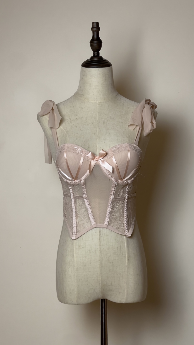 Blush Pink Lace Corset Top