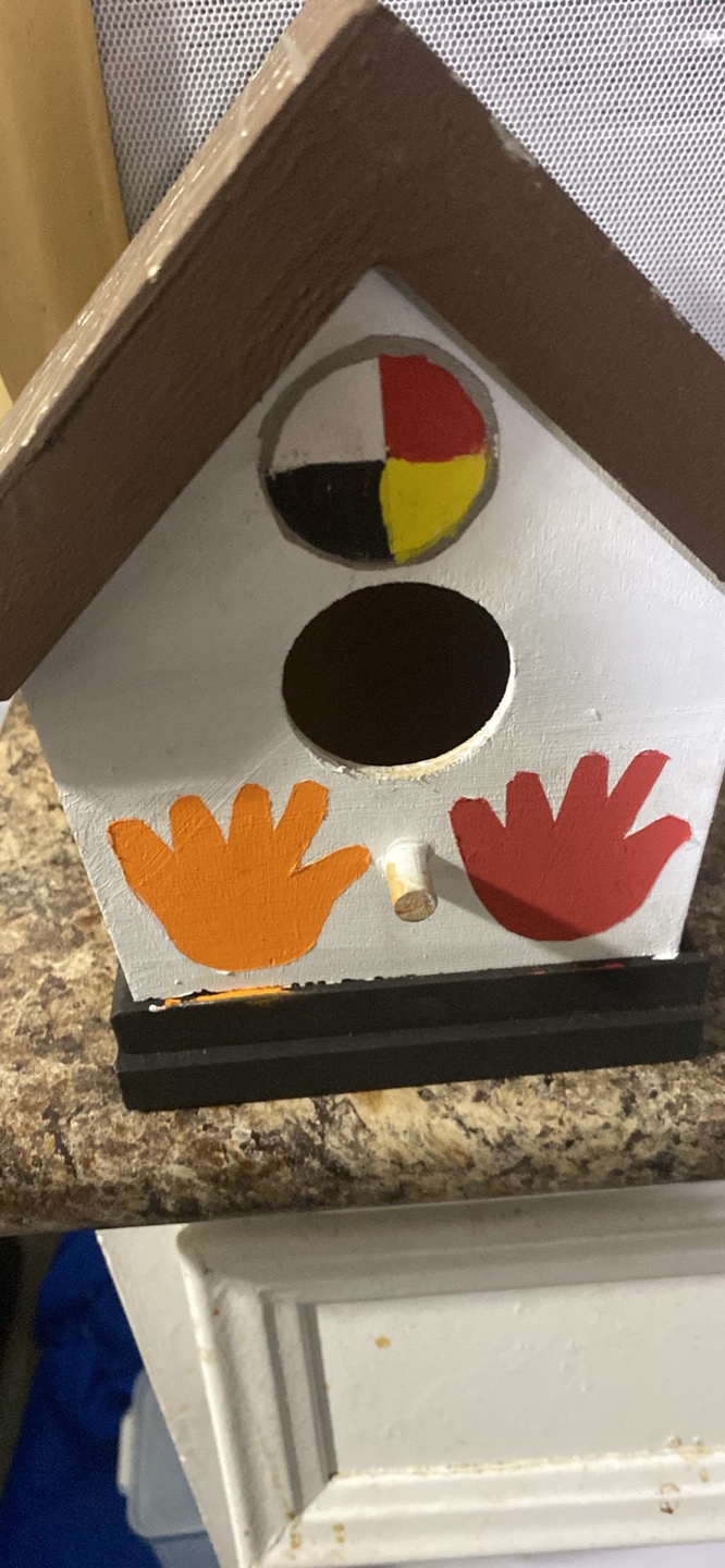 Hand-painted Birdhouses and Decor Set: Medicine Wheel Design - photo 3