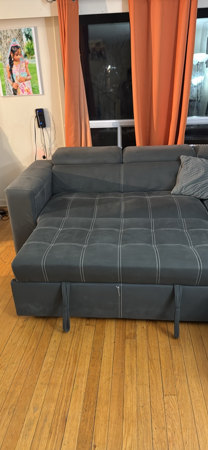 Grey Sectional Sofa with Storage Ottoman - photo 2