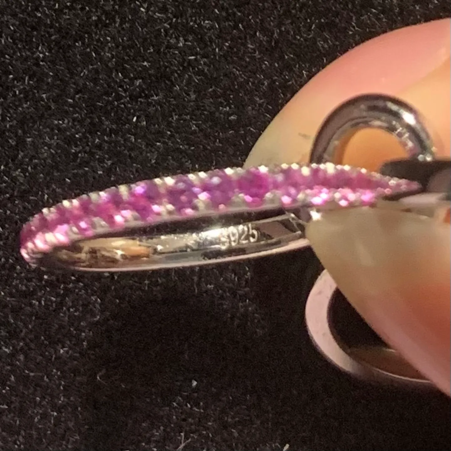 Spinelli Pink Sapphire sterling silver triple stack ring image indicator(4)