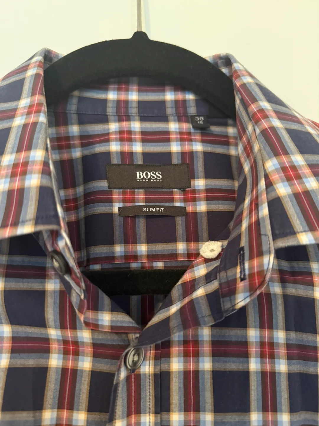 Men's Hugo Boss Slim Fit Checked Dress Shirt - Size 38/15 image indicator(3)