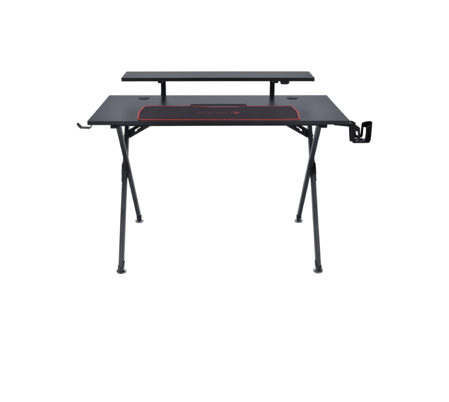 Staples Black Gaming Desk with Monitor Shelf and RGB Lighting - photo 2