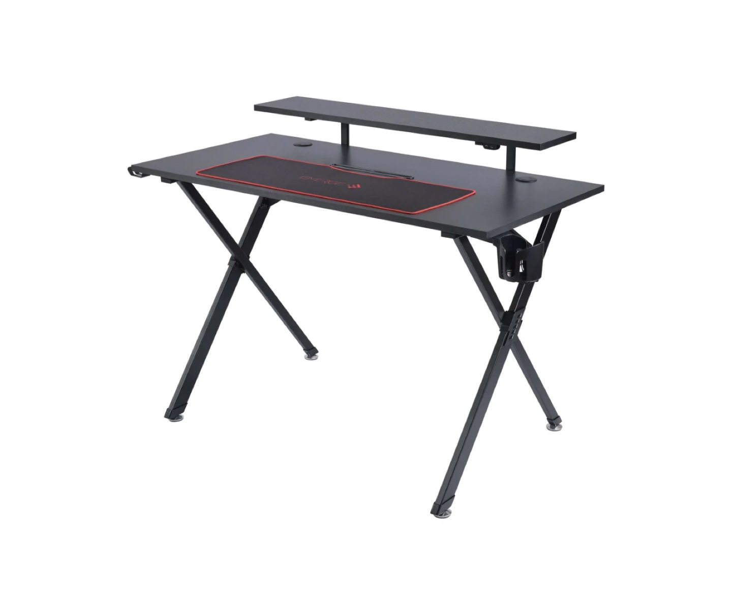 Staples Black Gaming Desk with Monitor Shelf and RGB Lighting - photo 3