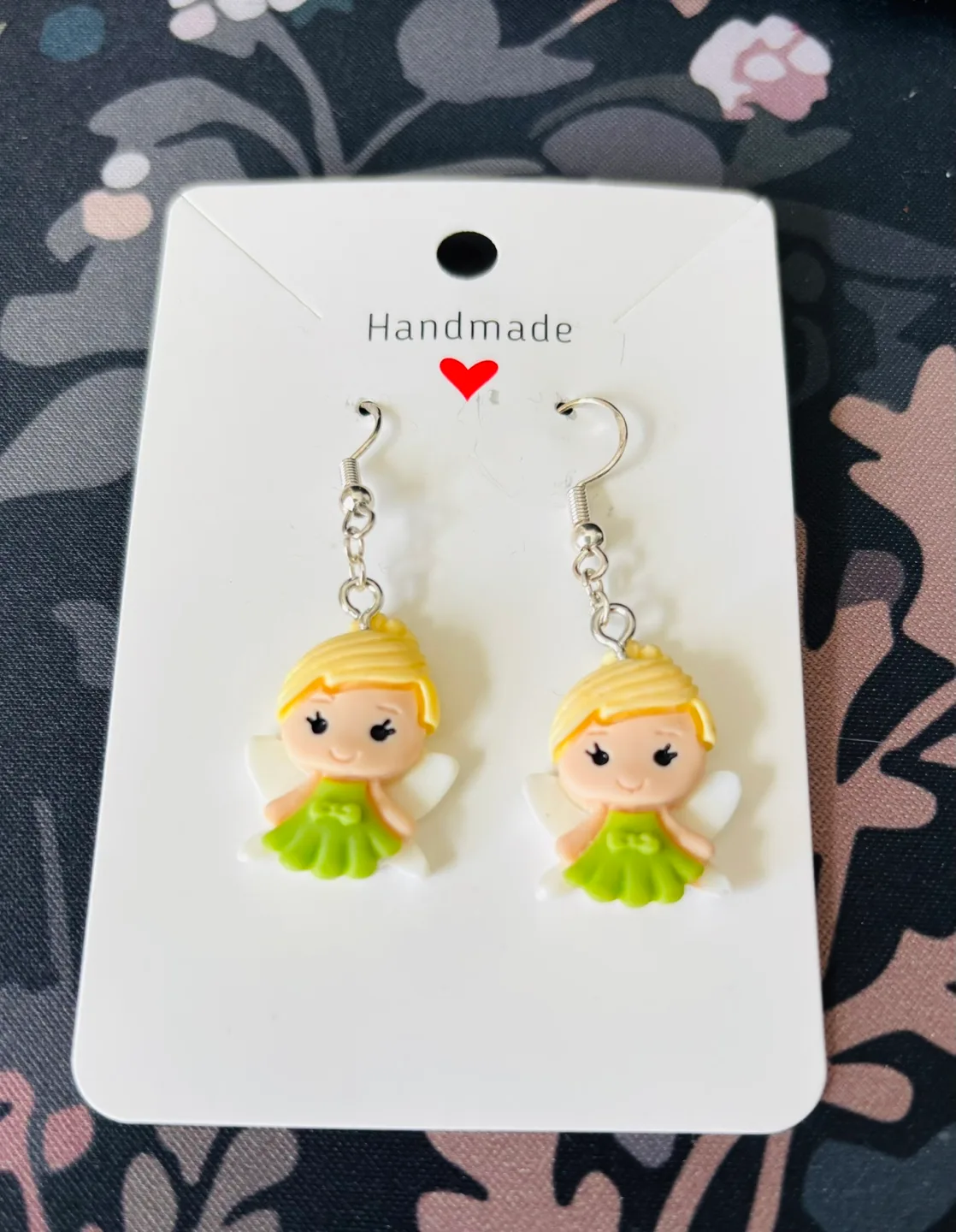 Adorable Handmade Fairy Tinkerbell Dangle Earrings image indicator(2)