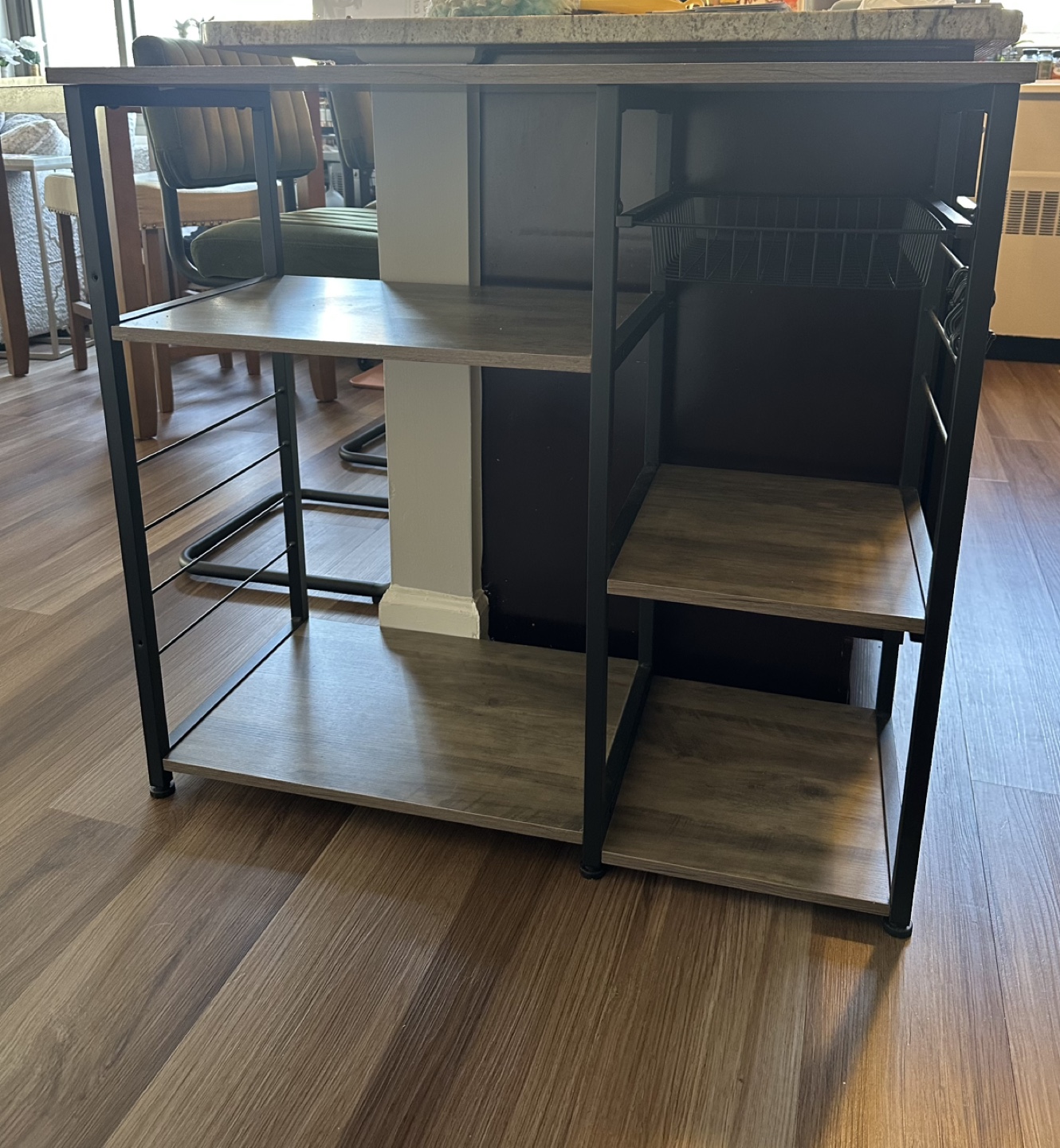 Kitchen Bakers Rack with Shelves and Metal Frame