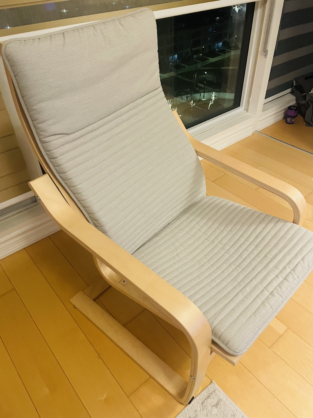 IKEA STRANDMON Wing Chair with Beige Cushion