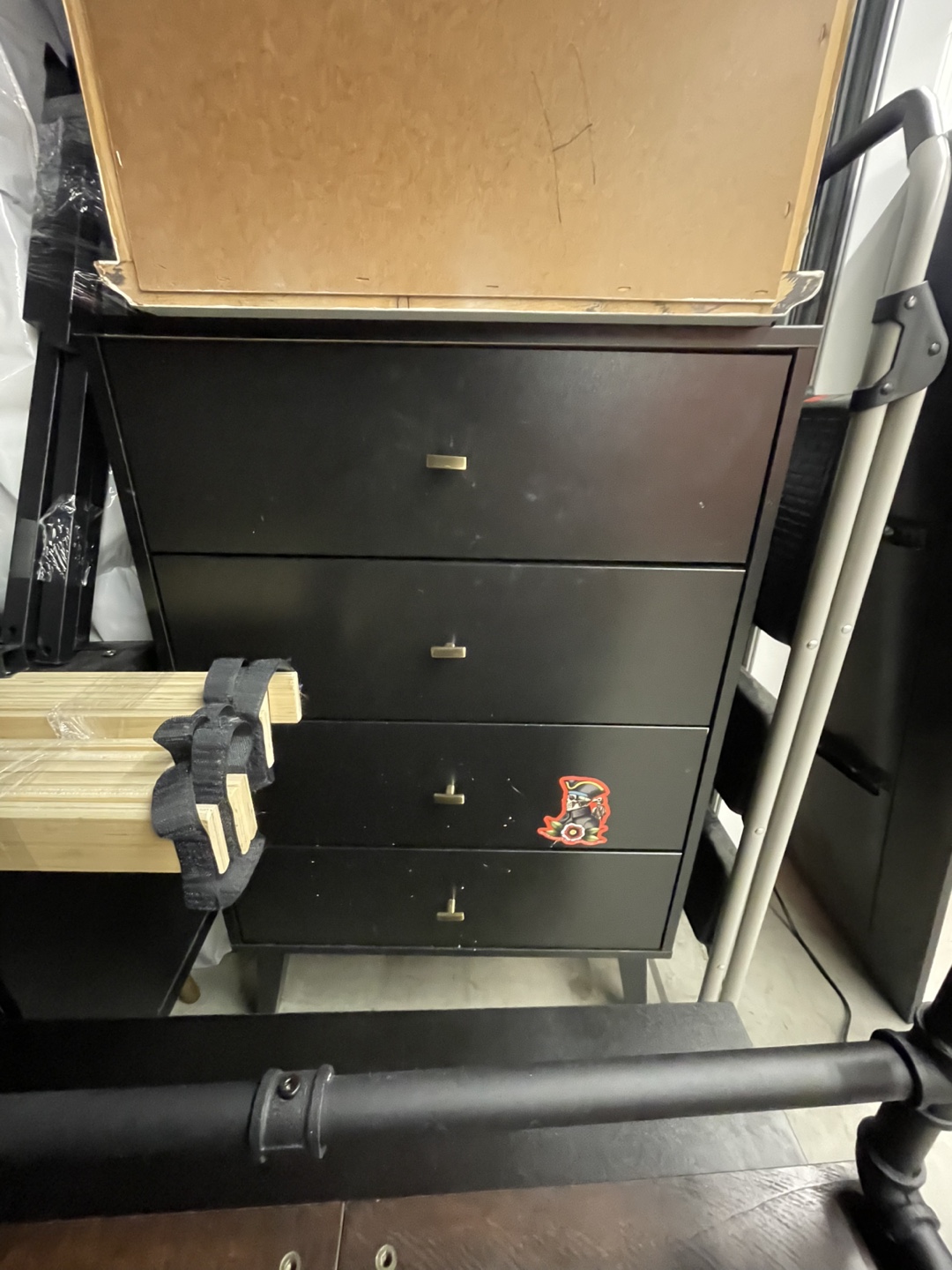 Black Four-Drawer Chest of Drawers