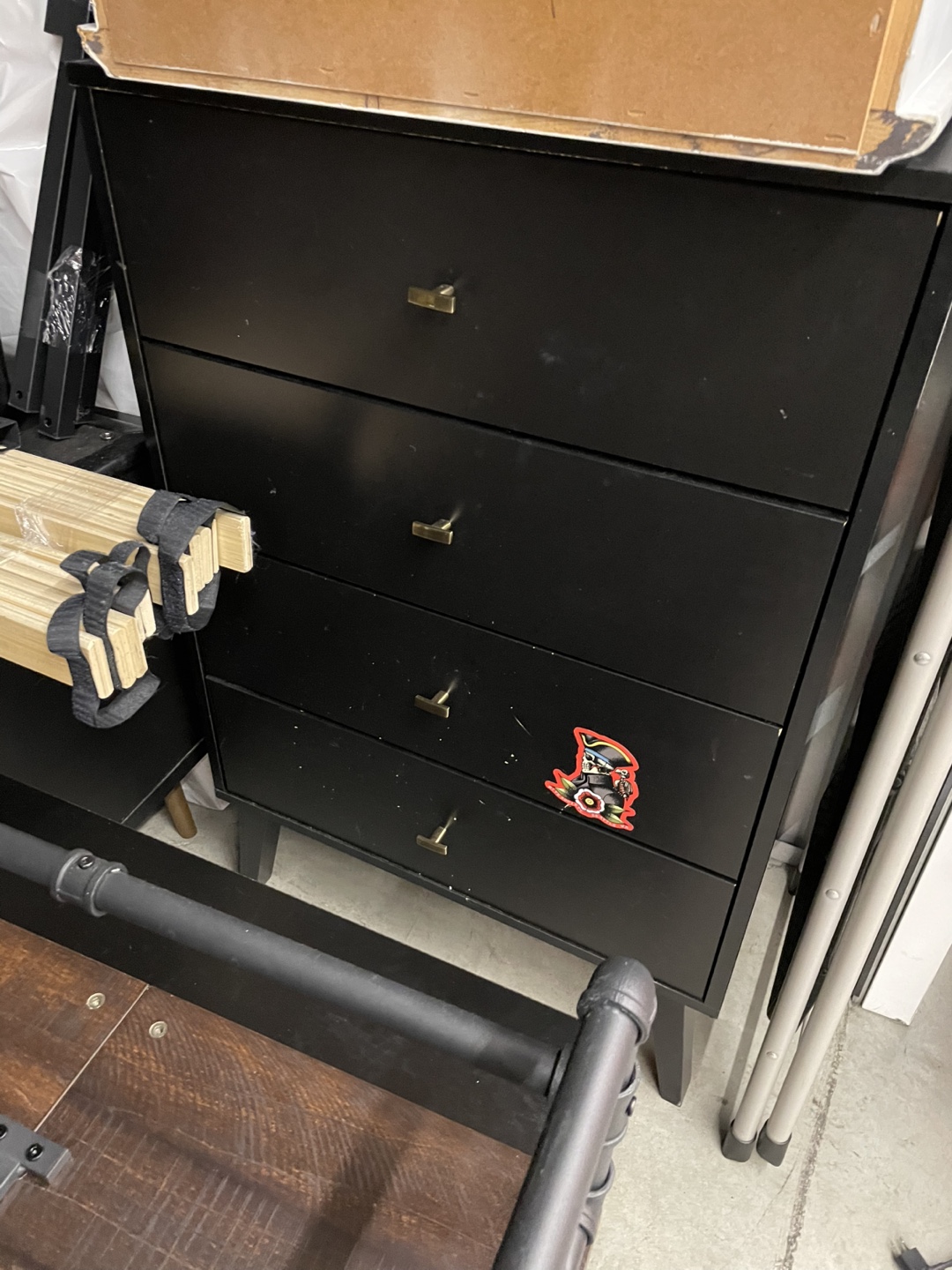 Black Four-Drawer Chest of Drawers - photo 2