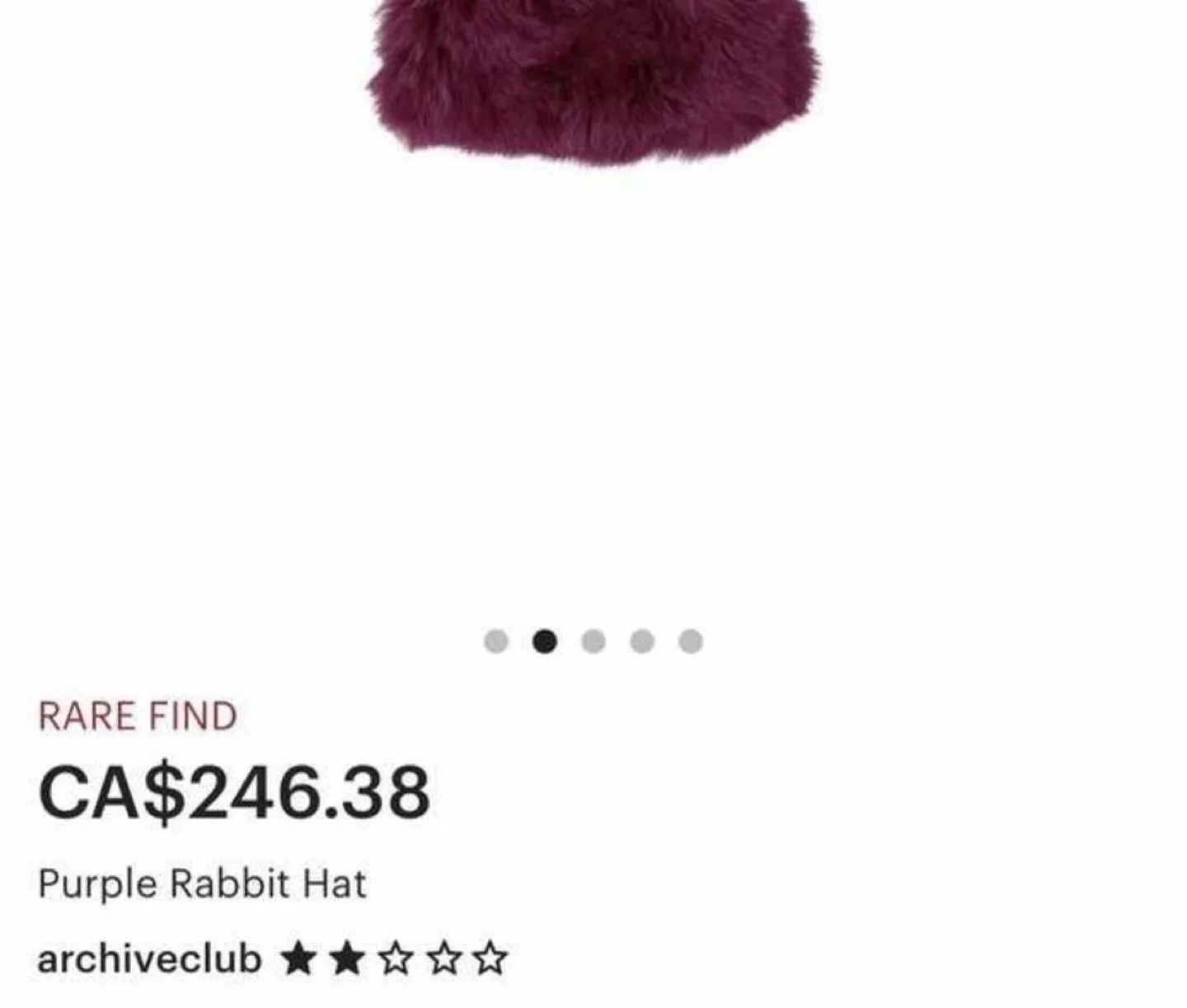 Vintage Rabbit Fur purple Bucket Hat w/free Jewel image indicator(3)