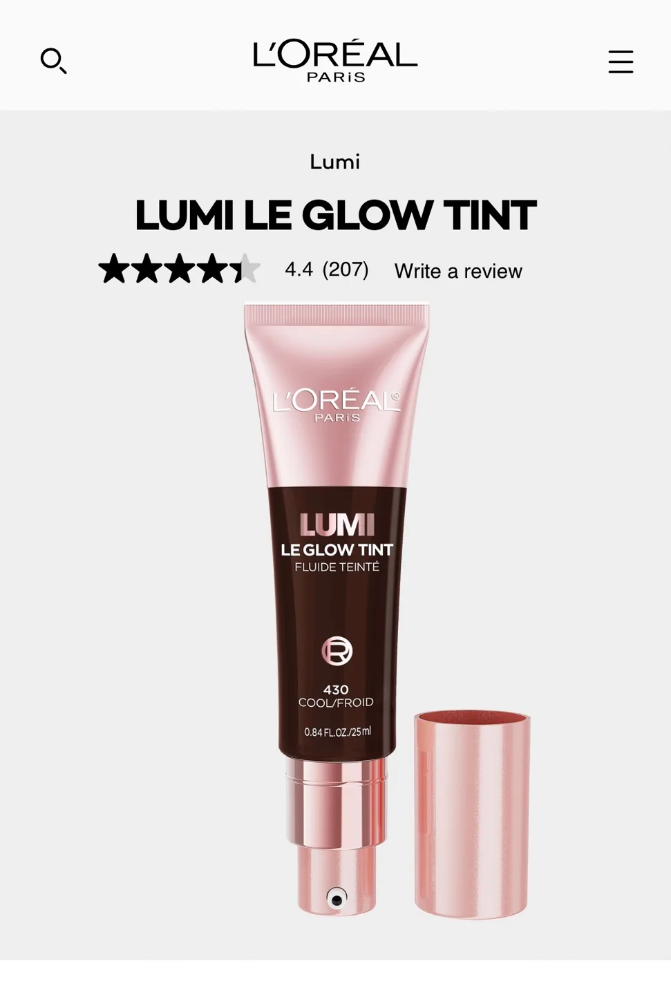 L'Oréal Paris Lumi Le Glow Tint 430 Cool/Froid image indicator(2)