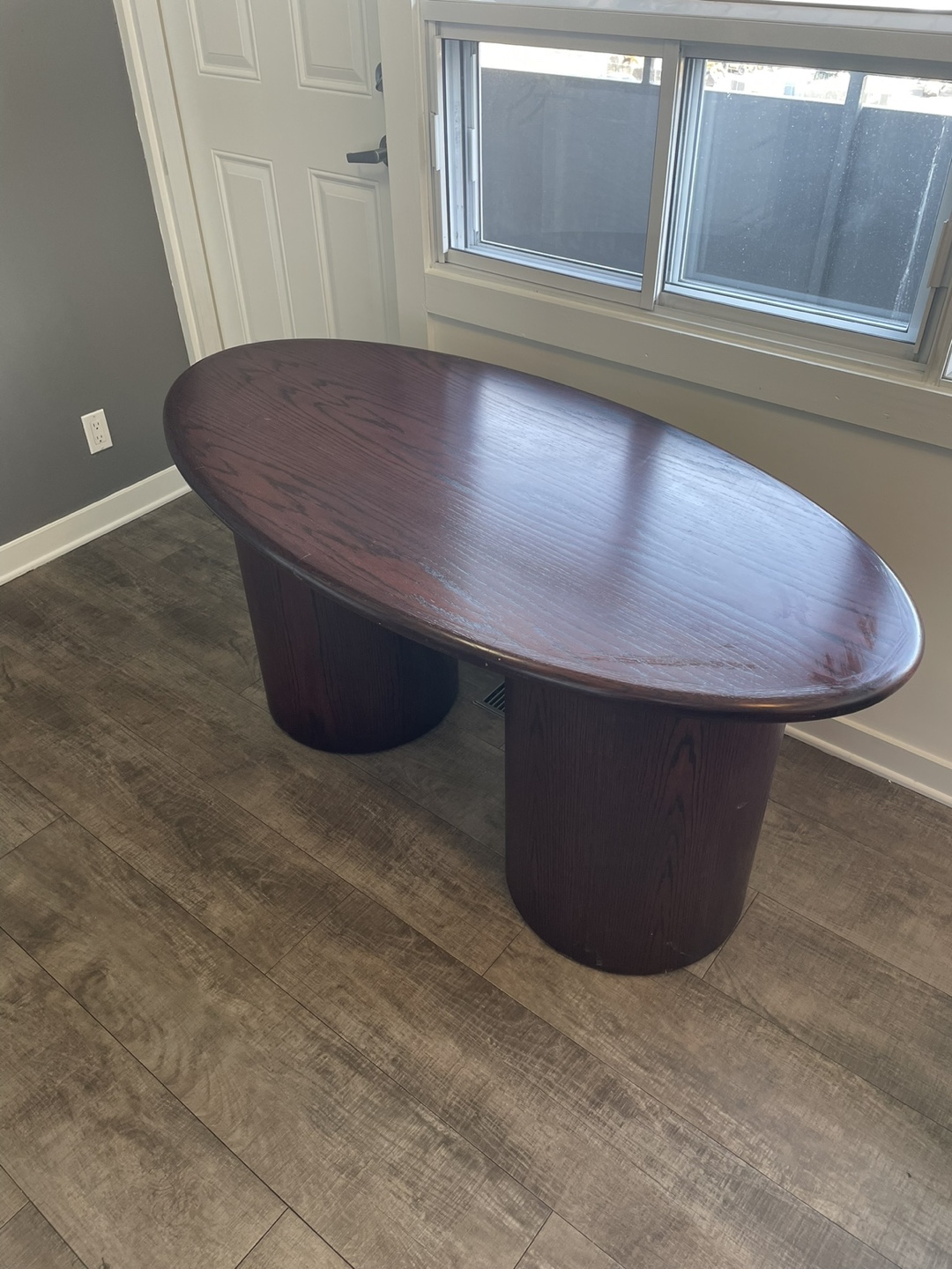 Oval Table - Dark wood finish