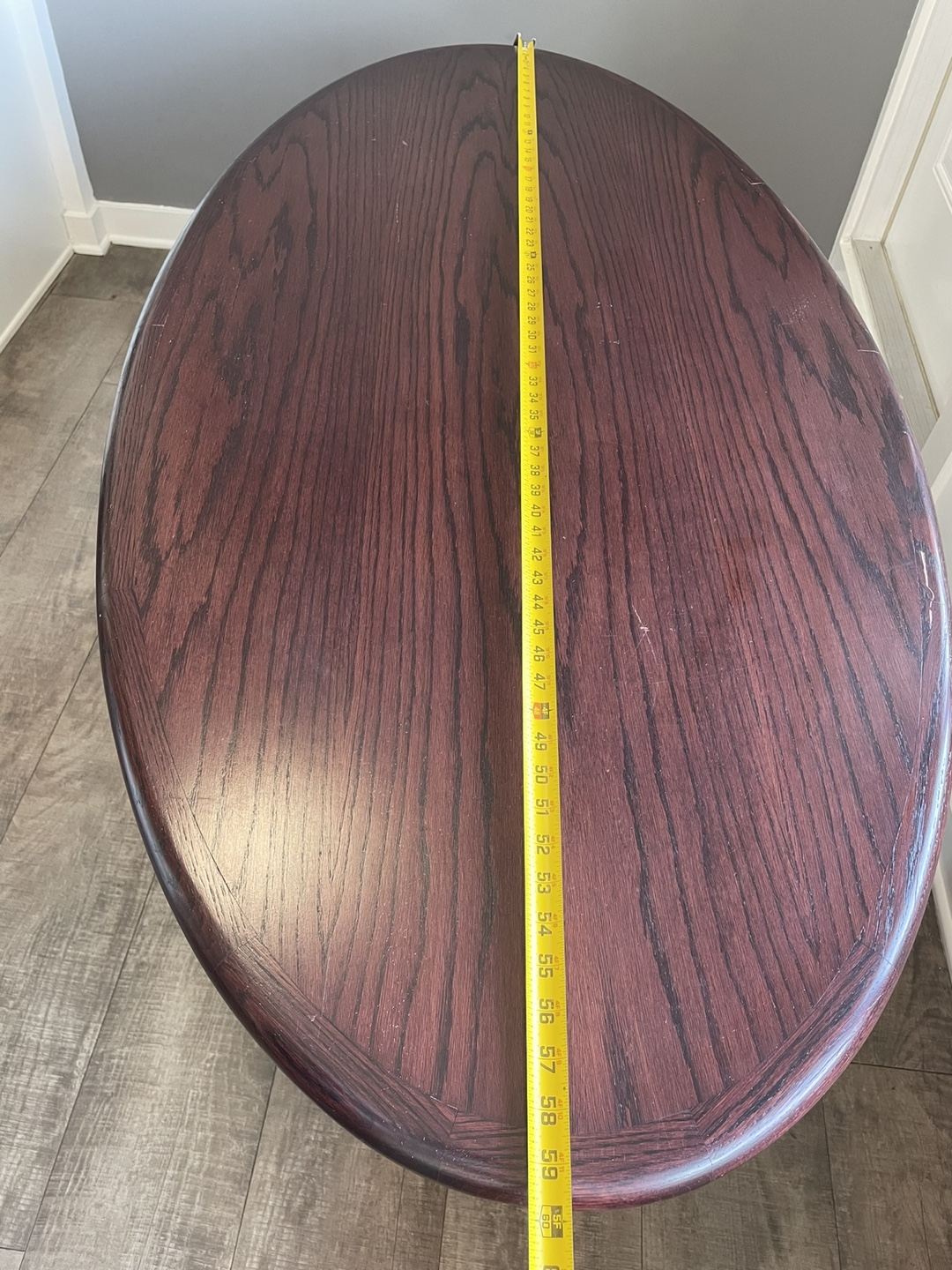 Oval Table - Dark wood finish - photo 4