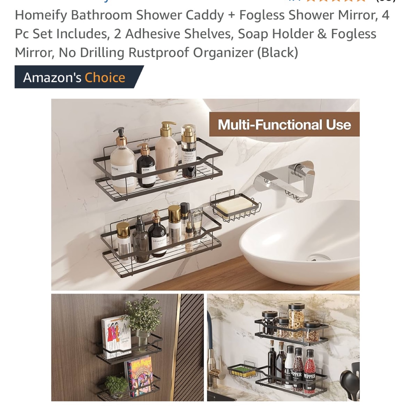 New Shower Caddy - 2 Shelves, 1 Soap Holder and 3 Adhesives - photo 5