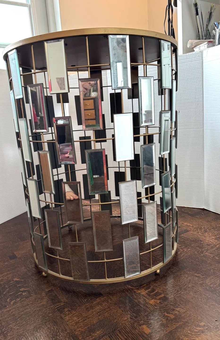 Gold Mirrored Accent / side Table. Price firm. Pick up only image indicator(3)