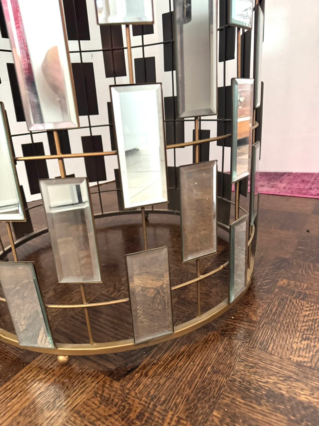 Gold Mirrored Accent / side Table. Price firm. Pick up only image indicator(2)