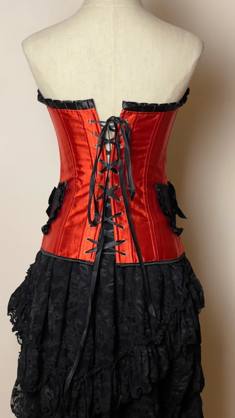 Red and Black Corset [skirt is another listing, corset only image indicator(3)