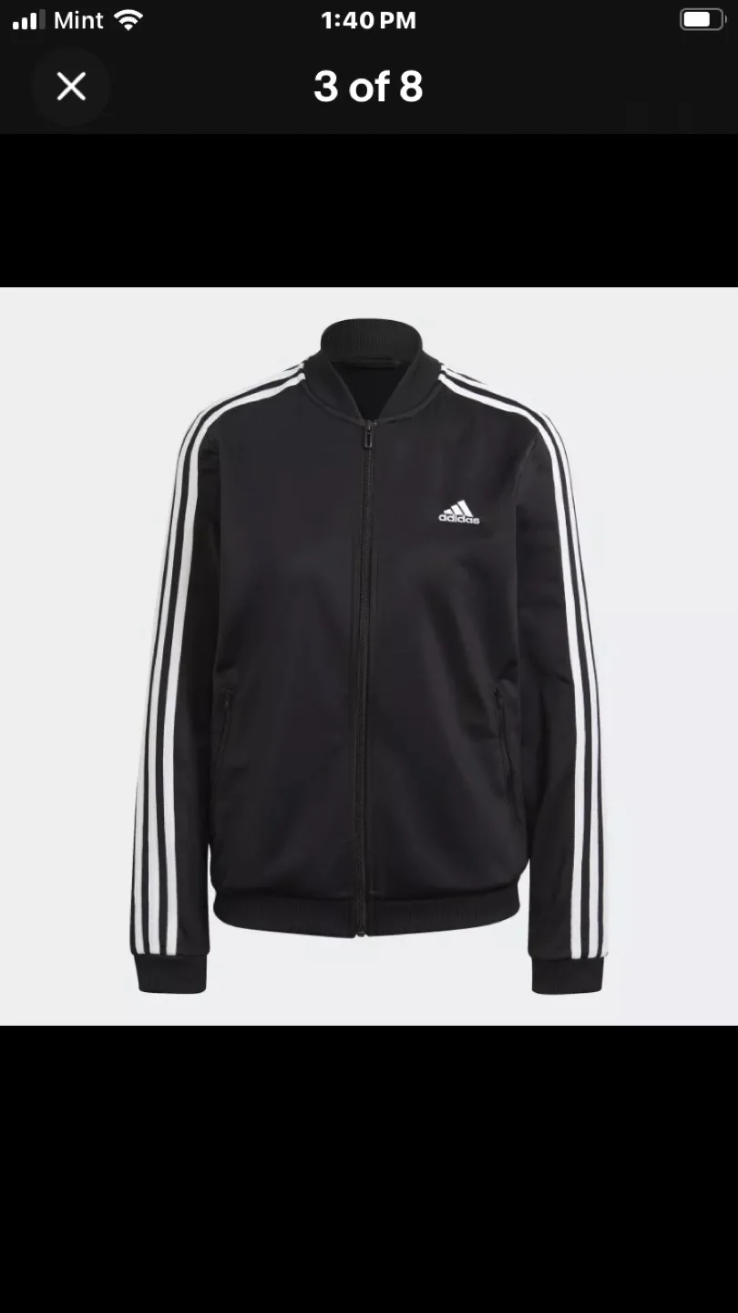 Brand New Adidas Essentials 3 stripe track suit  Size Large image indicator(7)