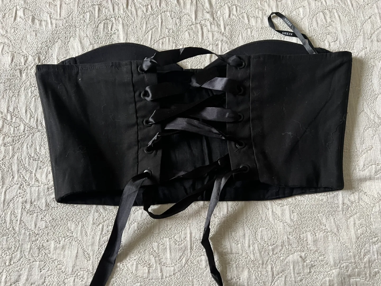 SHEIN Black Corset Top Size L image indicator(3)