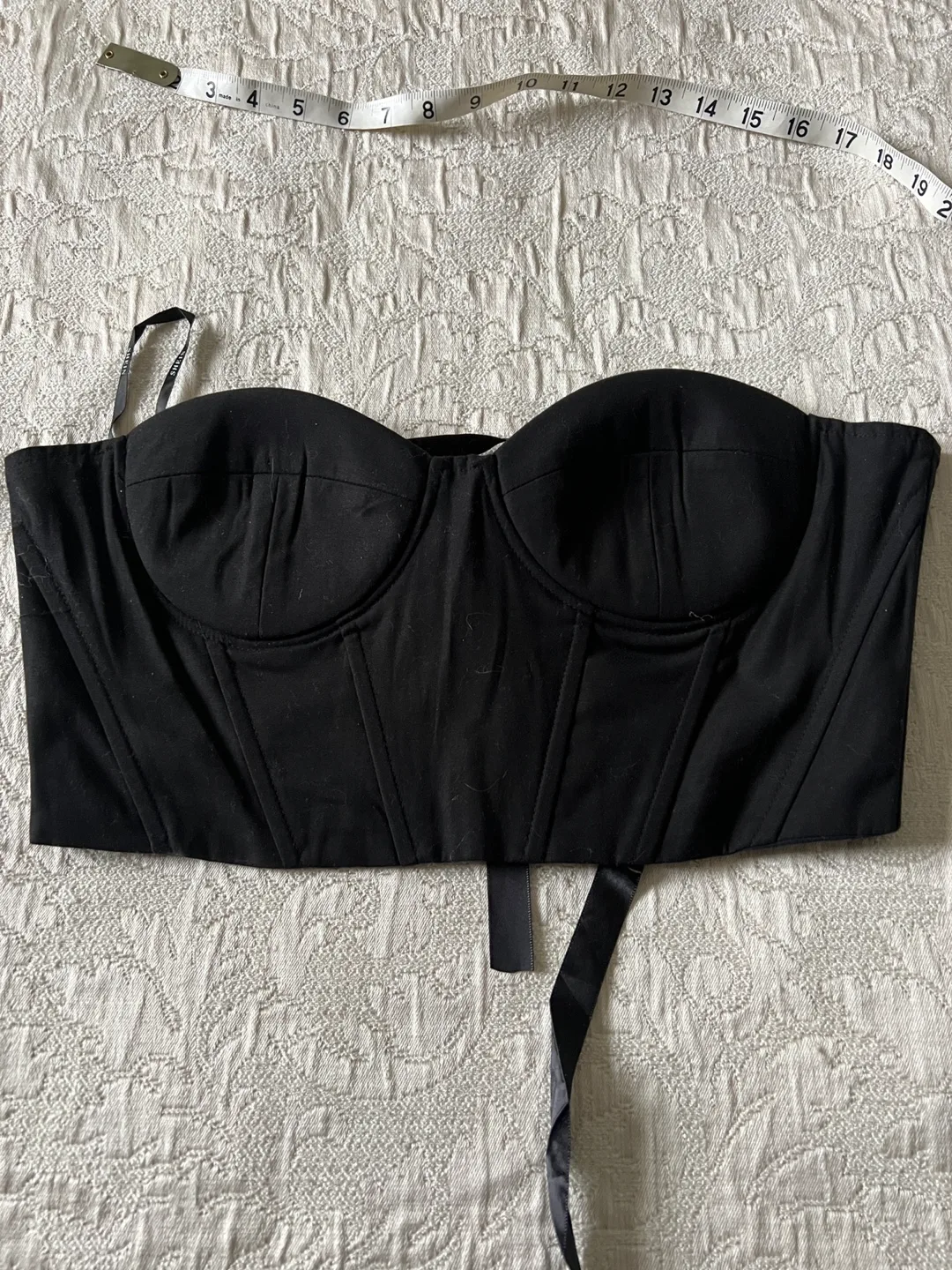 SHEIN Black Corset Top Size L image indicator(2)